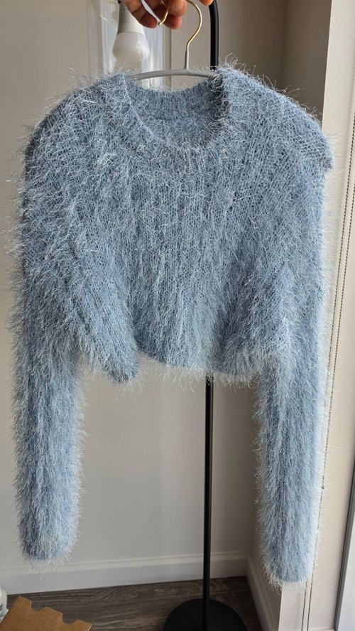 크롭 앙고라 니트