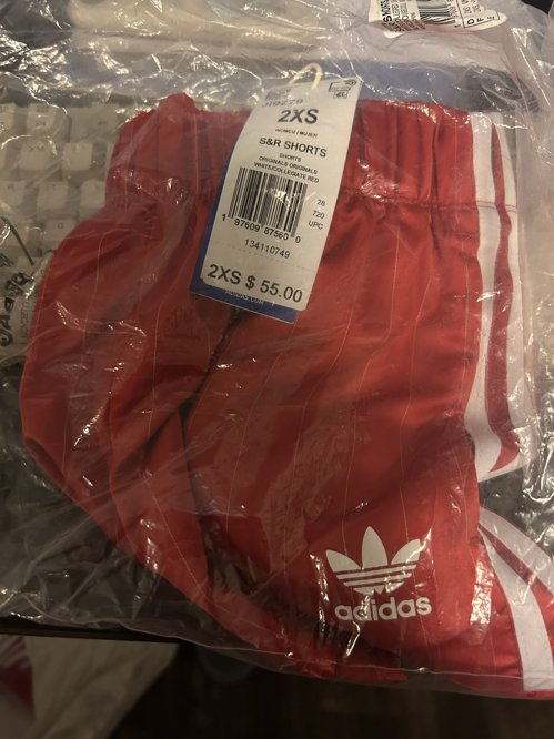 XXS (W) 아디다스 x 스포티 앤 리치 쇼츠 화이트 컬리지에이트 레드