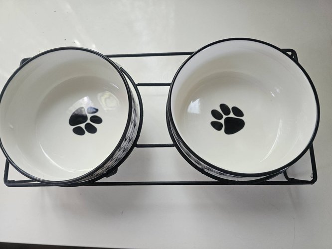 고양이 강아지 밥, 물그릇 2개 세트