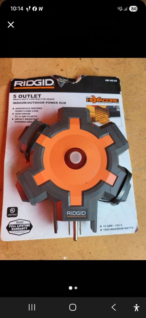 RIDGID 5구 헤비듀티 컨트랙터 등급 전원 허브