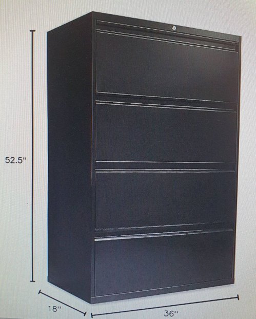 4 Drawer Metal Black