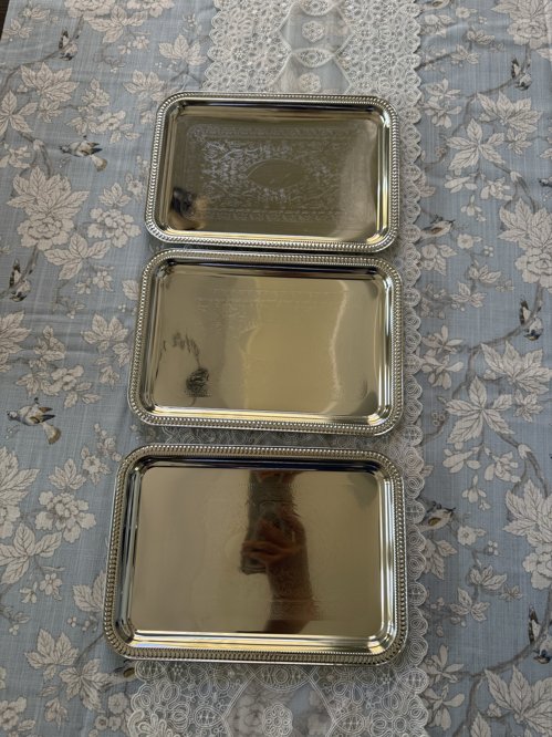 장식용 실버 트레이 3개