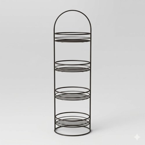 좁은 공간을 활용할 수 있는 4단 원형선반(29×95cm)