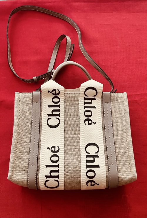 끌로에 우디 캔버스 스몰 토트백 (정품)