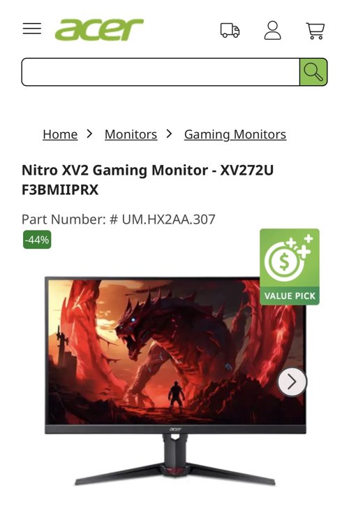 Acer gaming monitor