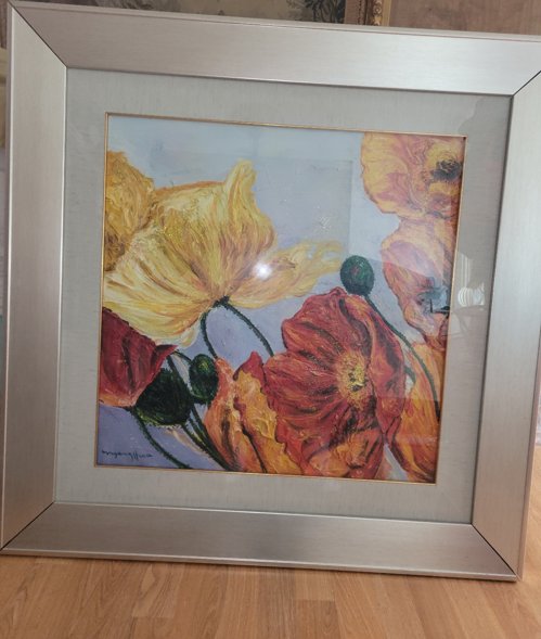 레드 파피 유화액자