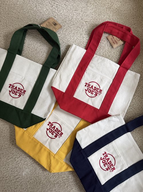 트레이더조 캔버스 미니 도트백 4컬러