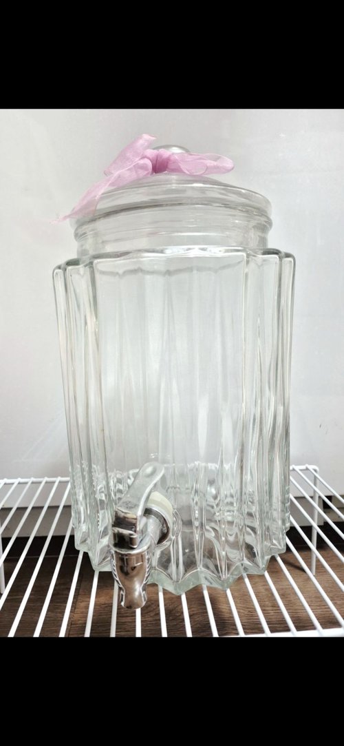 Glass Drink Dispenser with Lid