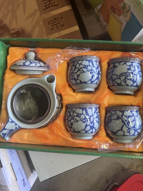 다도 케이스 & 티 컵, 주전자 세트