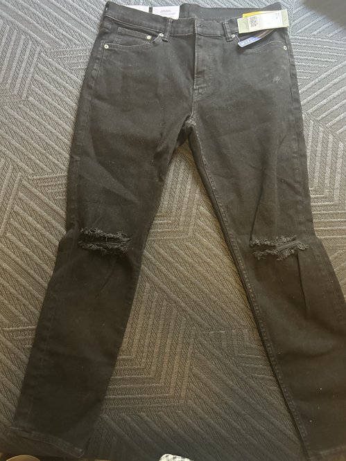 새상품 H&M 블랙 찢청 바지 34인치