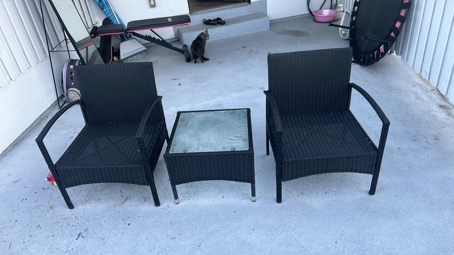 베란다/테라스용 야외 테이블 세트 (의자 2 + 테이블